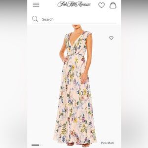 Ieena for macduggal Floral Pink Maxi Dress